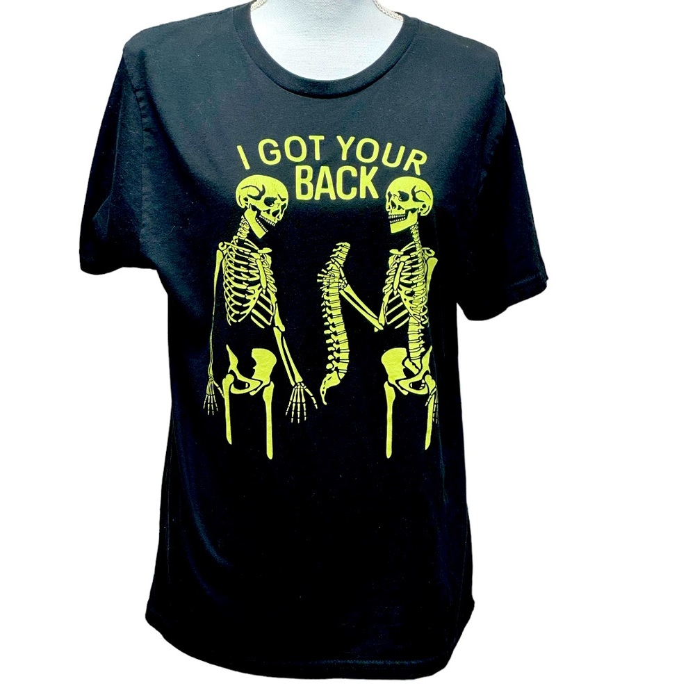 Celebrate! Glow in the Dark Skeleton Halloween Radiology T-Shirt Size M